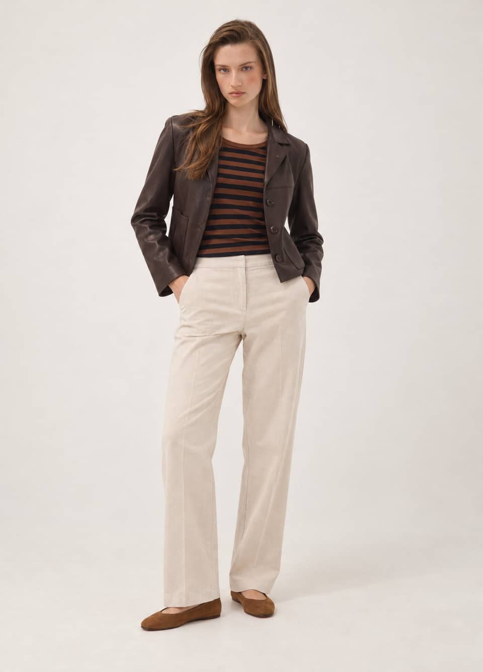 Simulazione AI indossata del look Prep del weekend
